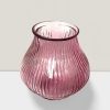 4'' Blush Votive Vase - Rippled Texture for Elegant Candle Displays Blush ripple votive vase 4”X4”