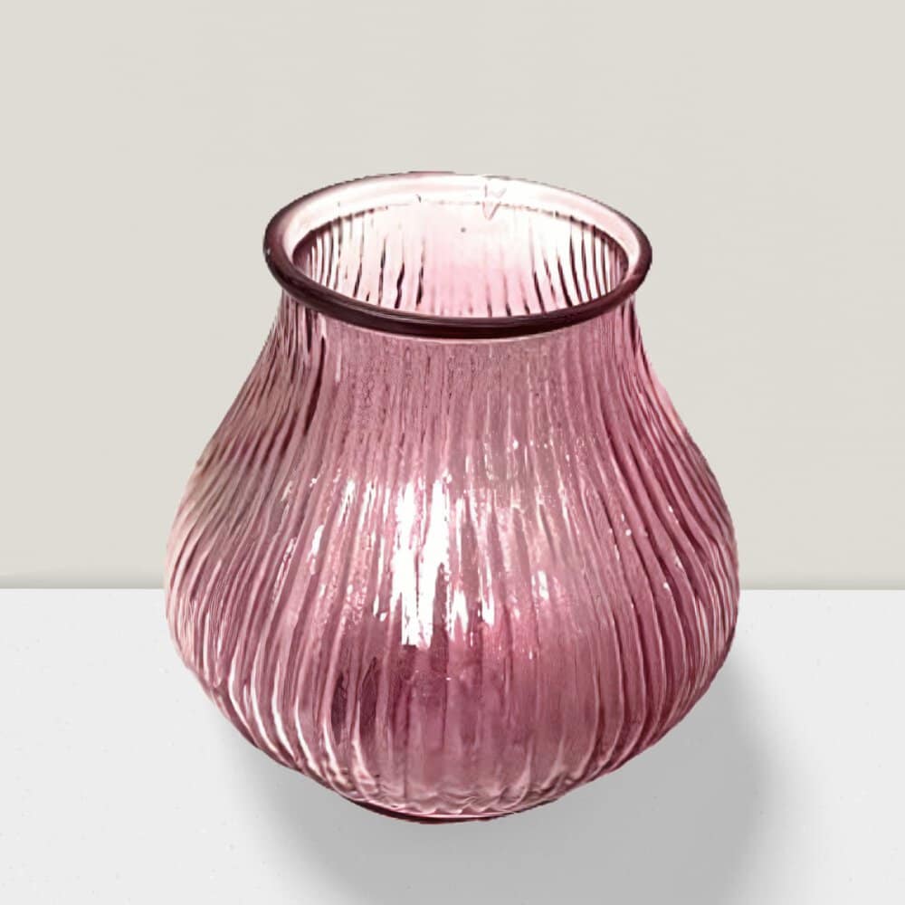 4'' Blush Votive Vase - Rippled Texture for Elegant Candle Displays Blush ripple votive vase 4”X4”