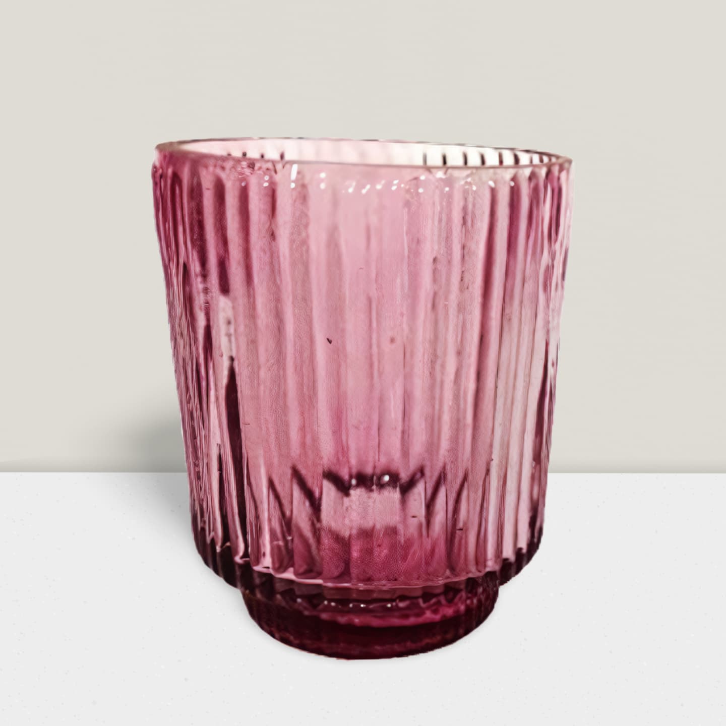 Blush ripple votive vase 4”HX3”W