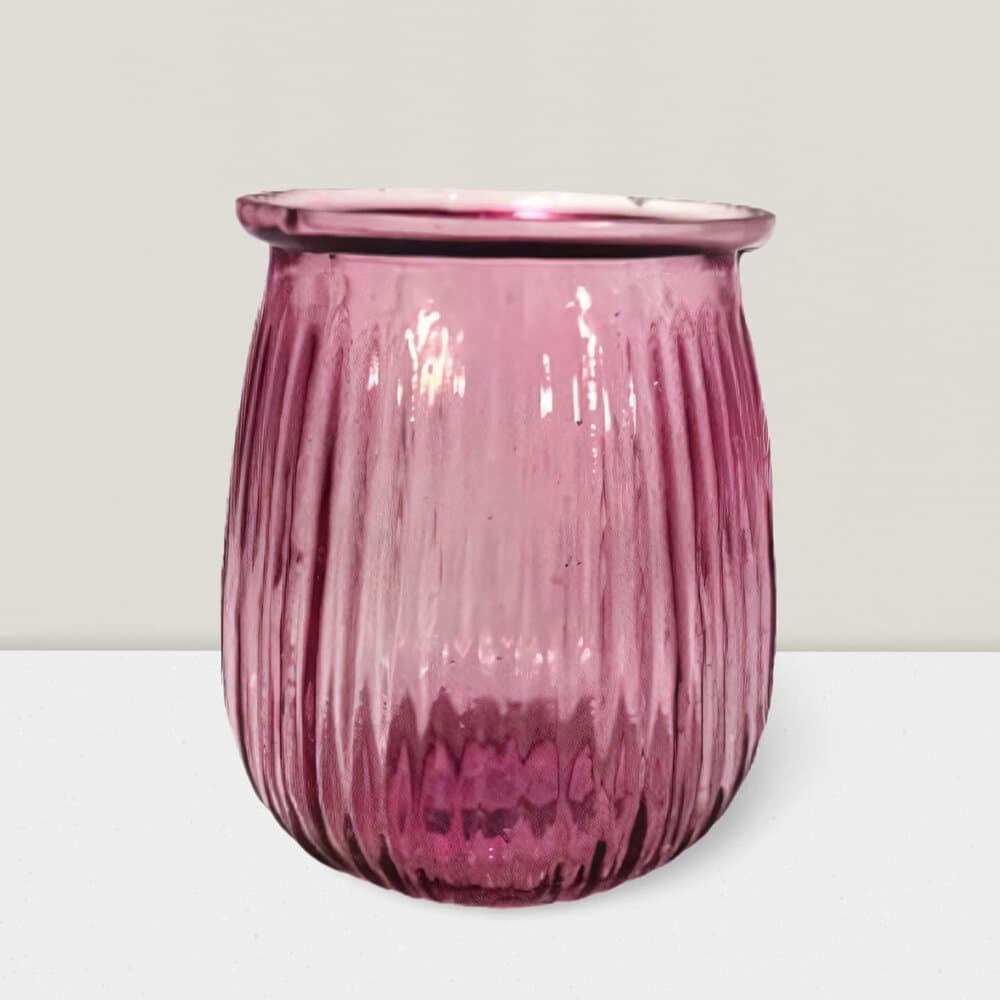 Blush ripple votive vase 4”X4”