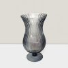 Elegant 12.5'' Decorative Glass Vase - Modern Home Decor & Gift Idea Blush ripple footed glass vase 12.5”HX6.5”