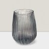 10'' Ashen Ripple Glass Tulip Vase - Elegant Home Decor & Centerpiece Blush ripple glass tulip vase10”HX8”W