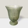 Blush ripple footed glass vase 6”HX5”