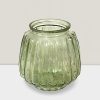 4'' Emerald Ripple Votive Vase: Decorative Glass Candle Holder Centerpiece Blush ripple votive vase 4”X4”