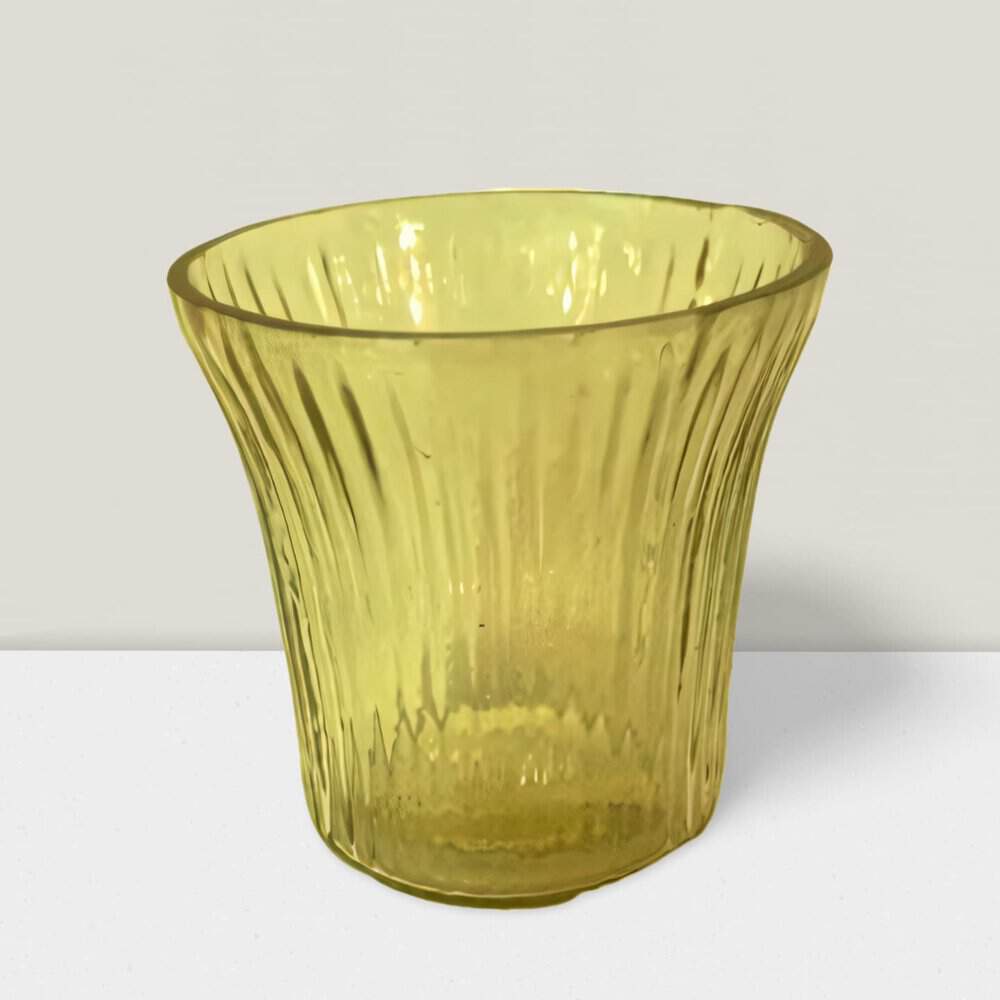 Elegant Gold Ripple Votive Vases - 6 Pack for Stunning Centerpieces Blush ripple votive vase 2.25”X2.25”