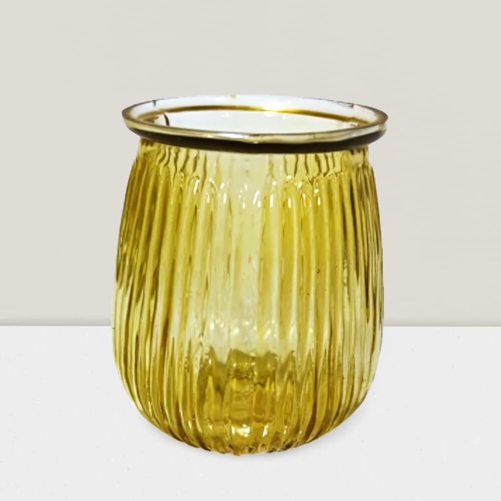 Blush ripple votive vase 4”X4”