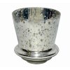 Elegant 4.5" Silver Decorative Mercury Glass Vase - Versatile Home Decor Accents Gold Mercury Glass Vase Urn/Vase (4.5″Hx4.5″W)