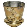 "Elegant 4.5" Burnt Gold Mercury Glass Vase - Unique Home Decor Gift" Gold Mercury Glass Vase Urn/Vase (4.5″Hx4.5″W)