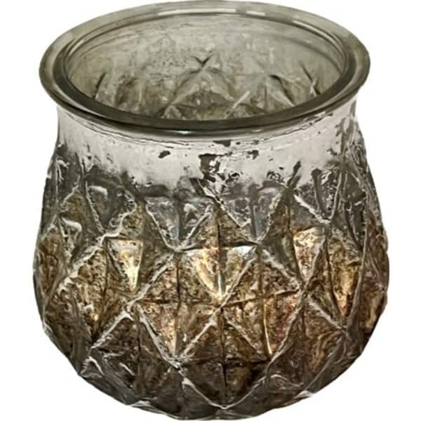Elevate Your Space: 4" Platinum Gold Vase - Elegant Glass Decor & Gifts Platinum Gold Glass Vase Cup 4″x4″