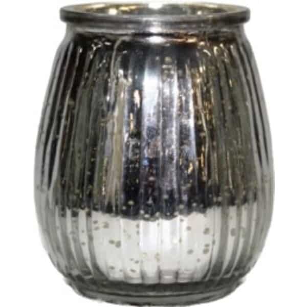 Elegant 4.5" Silver Glass Candle Holder - Antique Votive Décor & Gifts Silver Glass votive Antique 4.5″x 3.5
