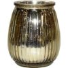 4.5” Antique Gold Glass Candle Holder - Elegant Votive for Home Decor Silver Glass votive Antique 4.5″x 3.5