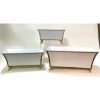 Shop 3 Durable Iron Victorian White Rectangular Planters for Any Space Iron Victorian White Rect. Planter 11″x6.5″x5.5″, 14″x8″x6.5″, 17″x 10×7.5″ set /3