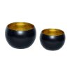 Set of 2 Victorian Planters: Durable Iron Plant Pots for Rustic Décor Black and Gold Iron Round Tapered Planters Set of 2 (7″Wx6″H, 9″Wx8″H)