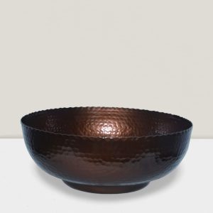 Iron Bronze hammered bowl 4’Dx2.5’H