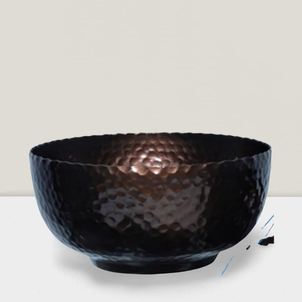 Set of 6 Durable Iron Hammered Serving Bowls - Perfect Decorative Kitchenware Iron Bronze hammered bowl 4’Dx2.5’H