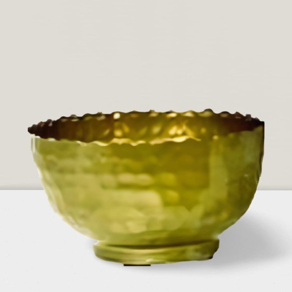 Elegant 6'' Hammered Metal Bowls - Durable & Versatile Tableware Set Iron Silver hammered bowl 14”DX5”H
