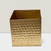 Stylish 6'' Iron Gold Hammered Cube - Modern Metal Decor Accent for Home Iron Bronze hammered cube 4”x4”