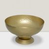 Set of 2 Elegant Hammered Metal Bowls - 14” Footed Iron Gold Accents Iron Bronze hammered bowl 4’Dx2.5’H