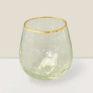 Imperial  Glass Clear & GLD votive 5″x5″