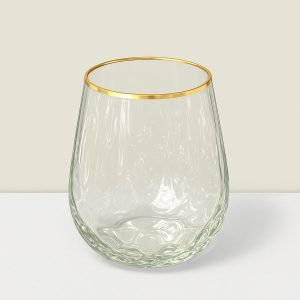 Imperial  Glass Clear & GLD tulip vase 7″Hx5.5″