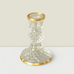 Rajasi Glass Clear & GLD C/S 4"Hx3"W