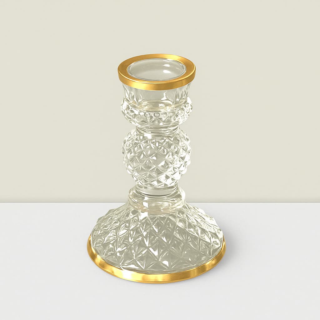 Rajasi Glass Clear & GLD C/S 4″Hx3″W