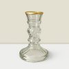 6 Elegant Clear Glass Decor Pieces - Premium Quality Home Accents Rajasi Glass Clear & GLD C/S 6″x3.75″W
