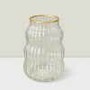 Elegant 8" Glass Vase - Luxury Home Decor Centerpiece & Versatile Gift Rajasi Glass Clear & GLD vase 8″HX6″Wx3.5″Top