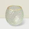 Rajasi Glass Clear & GLD votive  4.5″HX4″