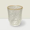 Rajasi  Glass Clear & GLD votive 4.5″Hx3.5″D