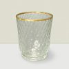 Rajasi  Glass Clear & GLD votive 4.5″Hx3.5″D