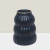 Kaali Black Glass Vase 8” - Elegant Home Decor for Modern Floral Arrangements Rajasi Glass Clear & GLD vase 8″HX6″Wx3.5″Top