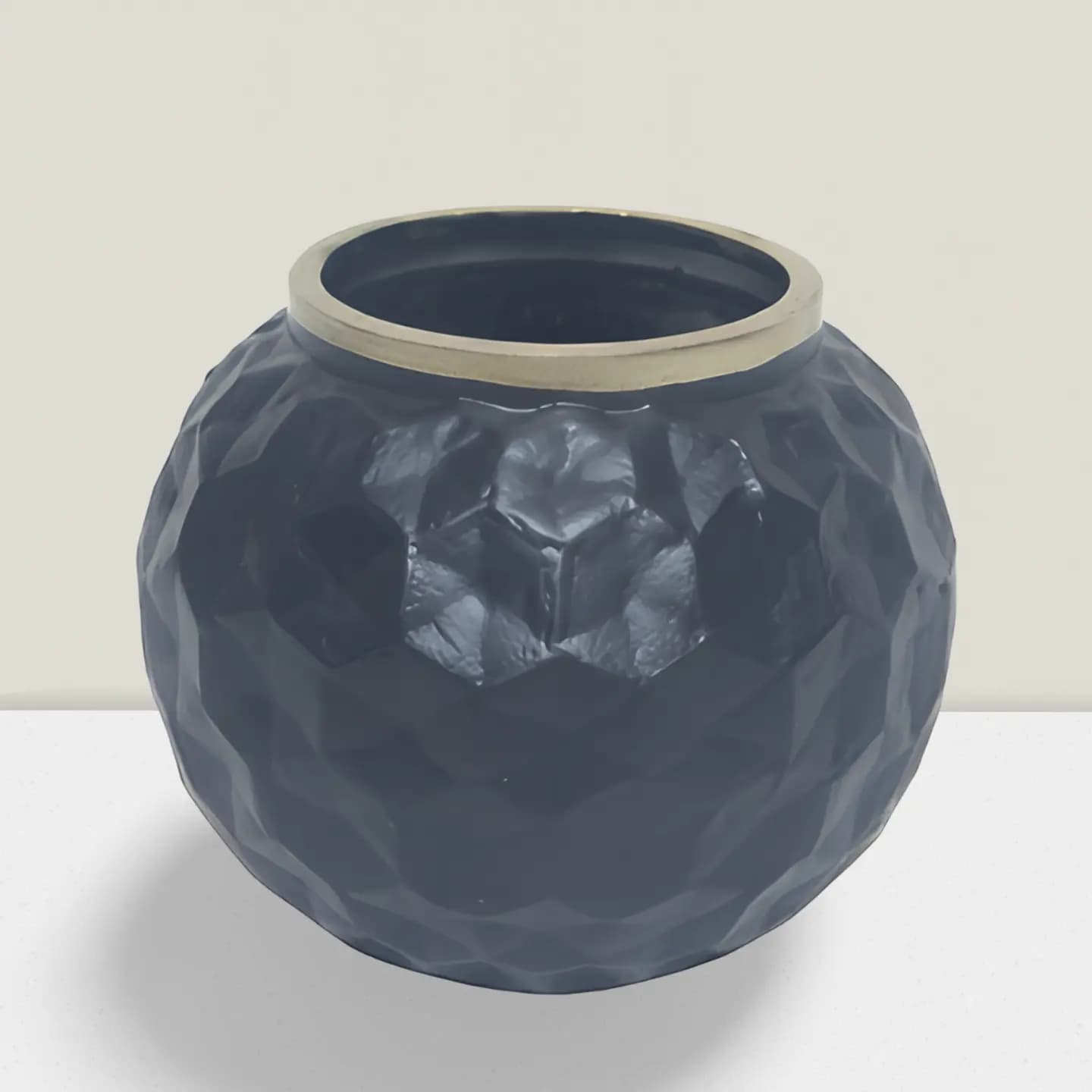 Rajasi  Glass Clear & GLD votive 4″Hx4″