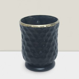 Kaali Black glass vase 4.5″x3.5″