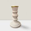 Elegant 6" White & Gold Candle Stand - Modern Home Decor Accessory Rajasi Glass Clear & GLD C/S 6″x3.75″W