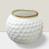 5-Inch White & Gold Votive Candle Holder - Elegant Decor for Events Rajasi Glass Clear & GLD ball vase 5″DX5″H