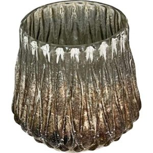 Platinum Gold Glass Vase Cup 5″x4.5 “