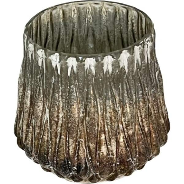 "5" Elegant Platinum Glass Vase - Gold Decorative Centerpiece for Home" Platinum Gold Glass Vase Cup 5″x4.5 “