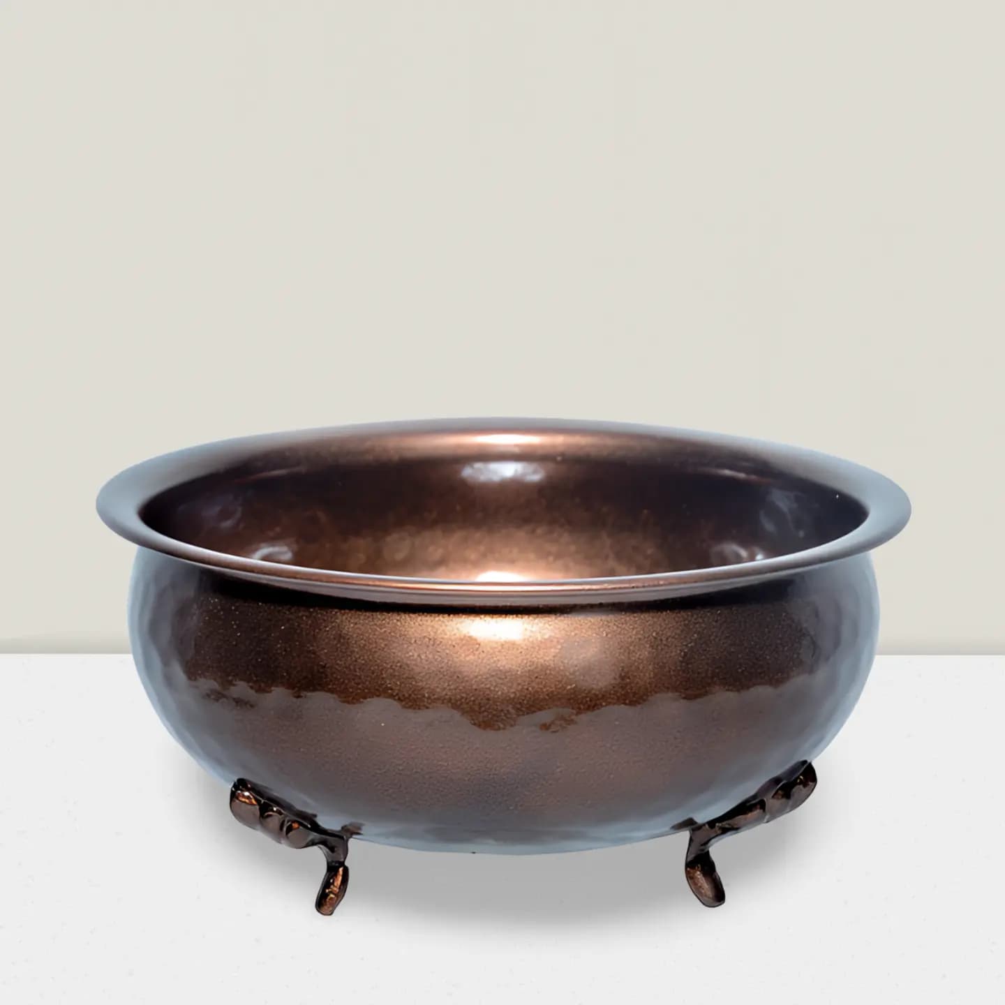 Iron Bronze hammered footed bowl  6’Dx3’H Pk of 6