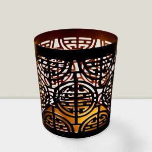 Windsor collection Iron Black & Gold votive 4"Hx3"D