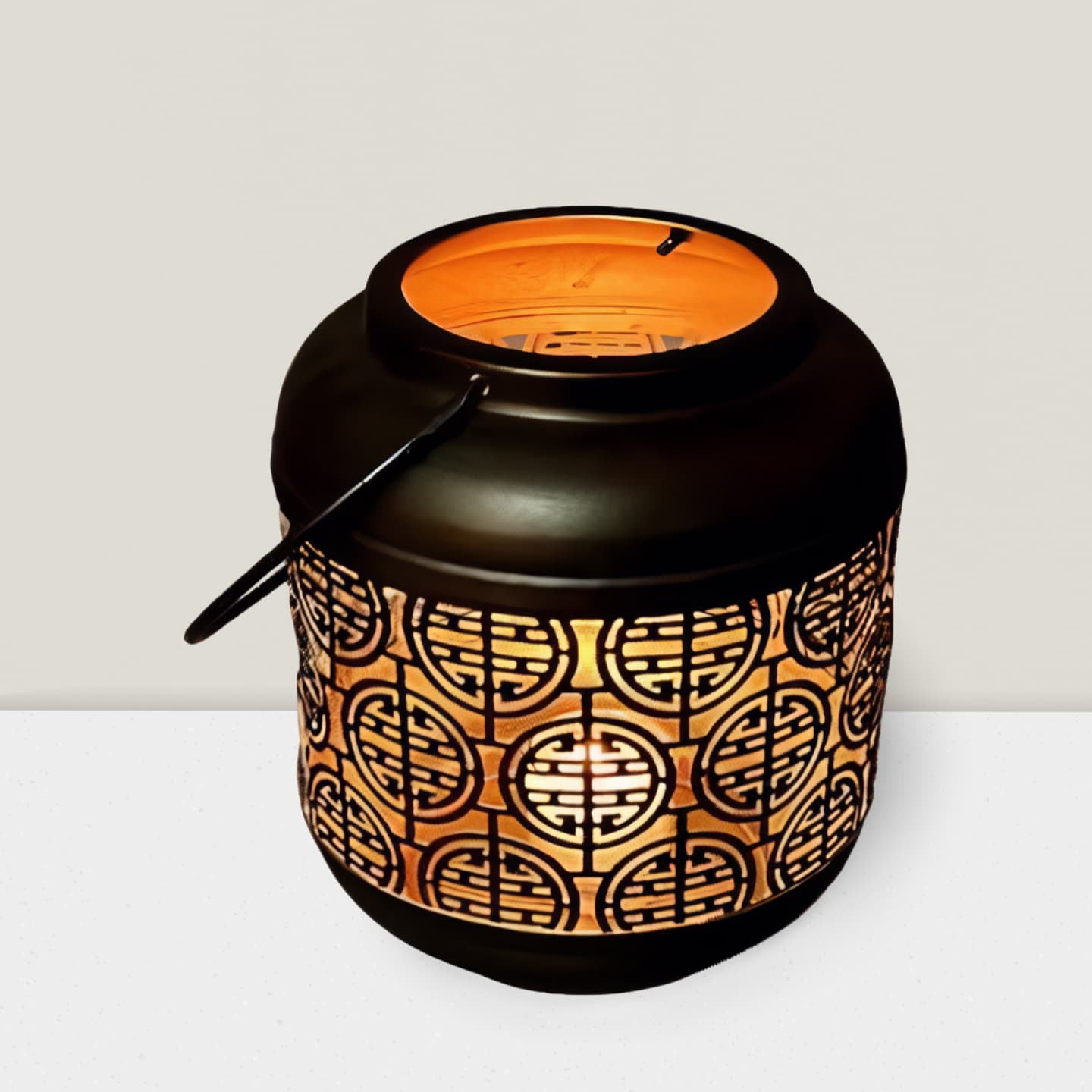 Windsor collection Iron Black & Gold lantern 8″Hx7.5″D