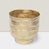 Set of 2 Gold Planters - Elegant Indoor & Durable Outdoor Decor Gold embsd planter 7″ HX7″ D Pk of 2