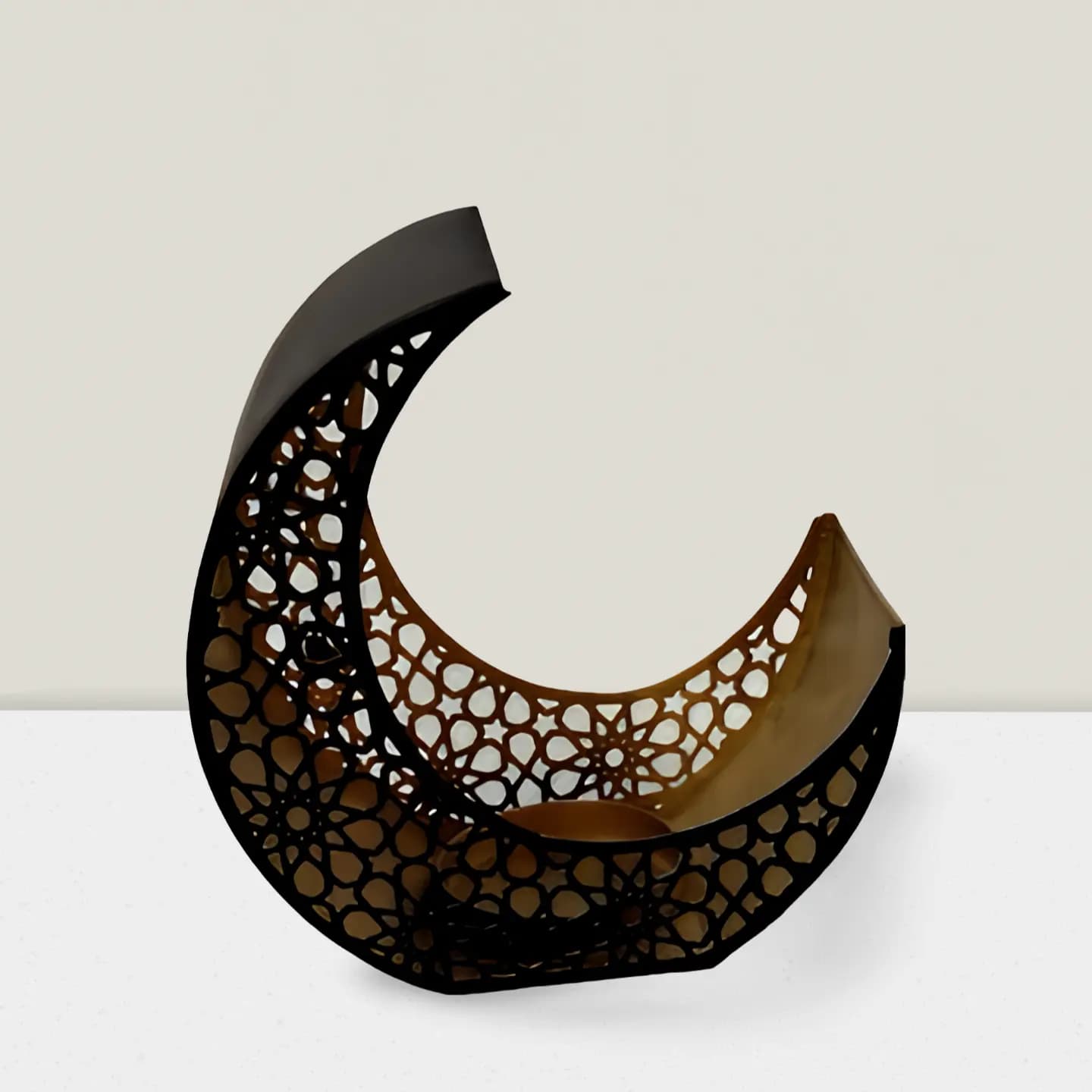 Elegant Black & Gold Votive Holder - 6.5" Modern Candle Centerpiece Windsor collection Iron Black & Gold votive 6.5″ HX3.75″ DX6.5″ L