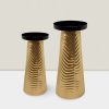7-Inch Gold & Black Cone Pillar Iron Candle Holder - Modern Home Decor Gold & Blk cone pillar iron C/s 7″HX3.5″D